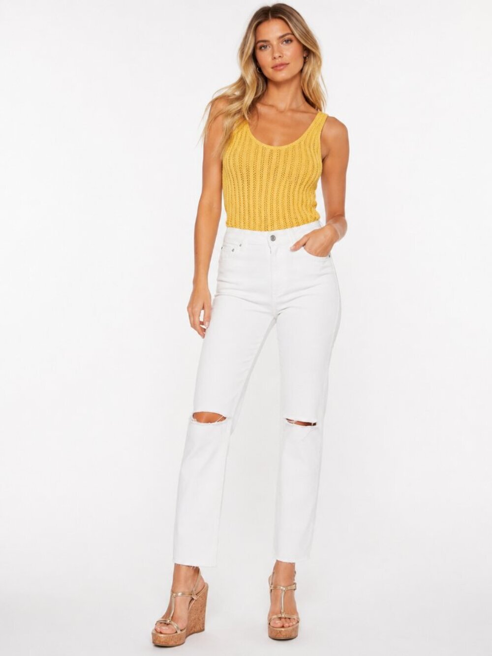 Paige Stella Destructed High Rise Straight Stretch Jean 24 NWT